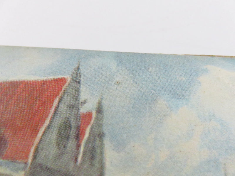 Dutch Flower Market by Francis William Vreeland Miniature Chromolithograph in Antique Frame