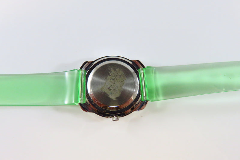 Smiley Face Wrist Watch by Xanadu With Original Green Jelly Band