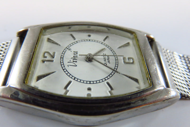 Retro Vivani Quartz Wrist Watch with Original Mesh Watch Band