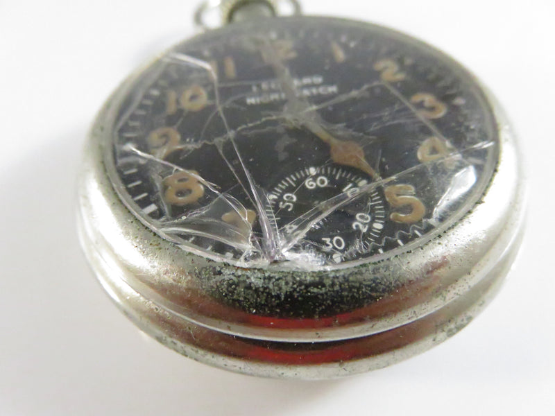 Leonard Night Watch Pocket Watch with Bakelite Travel Case For Repair