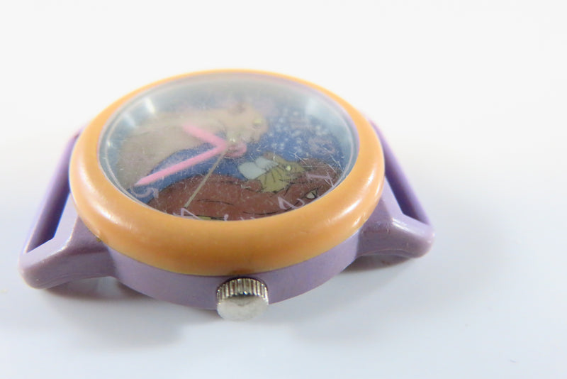 Vintage Disney Timex Lion King Quartz Watch Running - For Parts or Repurpose side view with wind stem