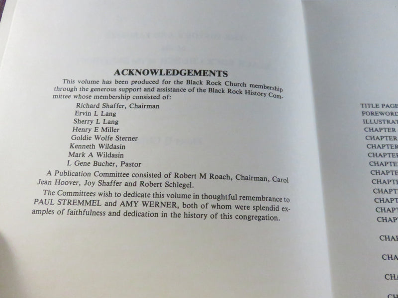 History and Families of the Black Rock Church of the Brethren 1738–1988