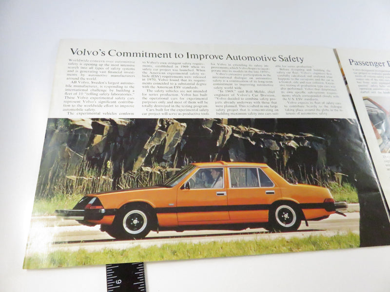 Volvo Experimental Safety Car 1972 VESC Brochure Tri-Fold Printed USA