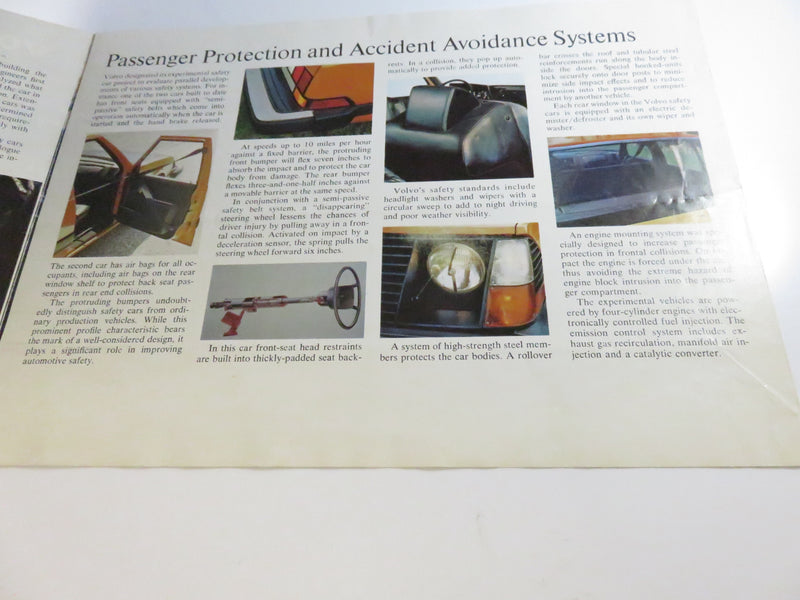 Volvo Experimental Safety Car 1972 VESC Brochure Tri-Fold Printed USA