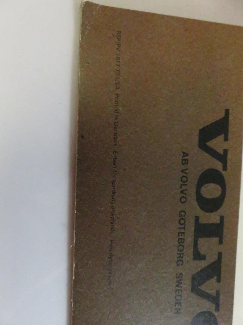 Volvo 240 Series 1975 Brochure RSP/PV 1817-75 USA Printed Denmark