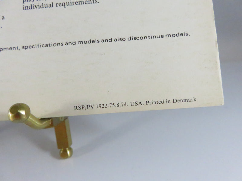 Volvo 1975 Tri-Fold Brochure RSP/PV 1922-75.8.74 USA Printed Denmark