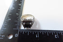 Blackened Silver Metal Ring Square Faceted Black Glass With Accents Size 7 product image for Just Stuff I Sell, clear front view, neutral background, original listing photo, optimized descriptive alt text, centered composition variant 5