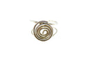 Adjustable Silver Metal Wire Ring Round Spiral Center Size 7 to 9 1/2 — Silver — front view