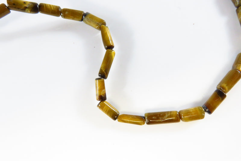 17" Tubed Tiger Eye Bead Necklace with Sterling Silver Clasp for Repurpose close up of beads