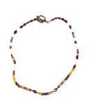 16" Sterling Silver Beaded Gemstone & Pearl Necklace with Toggle Clasp — Sterling Silver, Silver • Garnet, Pearl — front view