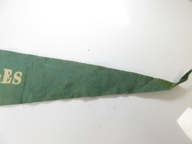 Vintage Naples Maine Felt Souvenir Pennant – “Sign Post in Maine” – White/Green with Blue Ties – approx. 26"