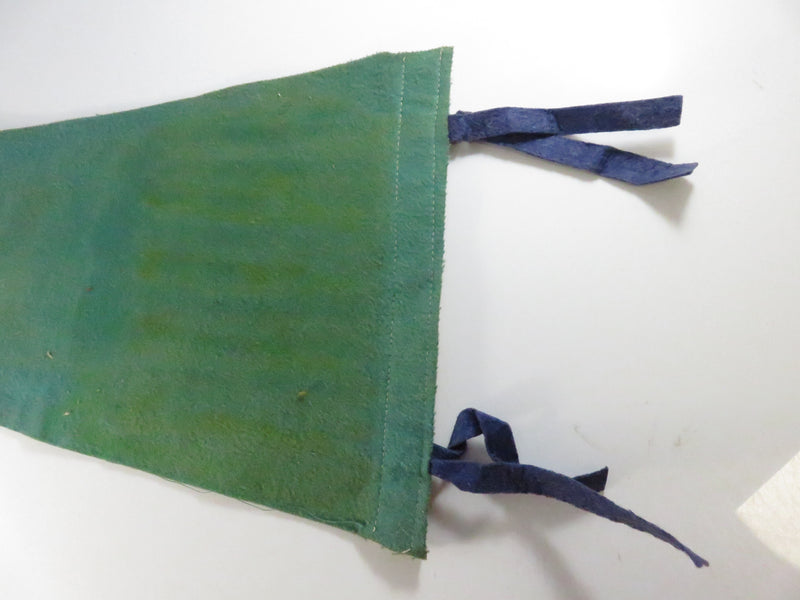 Vintage Naples Maine Felt Souvenir Pennant – “Sign Post in Maine” – White/Green with Blue Ties – approx. 26"