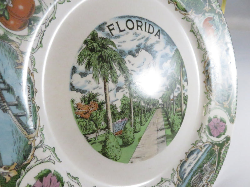 Florida Souvenir Plate – Sunshine State Landmarks Decorative Collector Plate ~10”