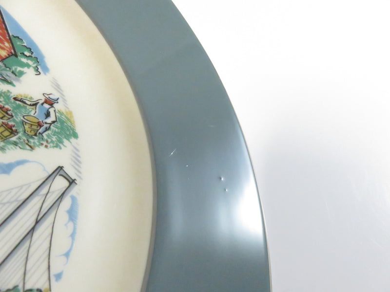 Delaware Souvenir Plate – State Landmarks Triomphe USA Gray Border 10¾”