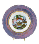 Quebec Souvenir Plate – Canada Giftcraft Lauren China Ware Lusterware 10¾” — Gold — front view