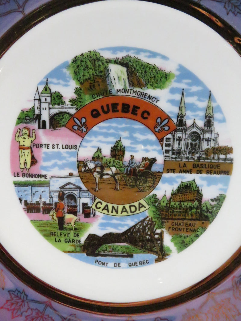 Quebec Souvenir Plate – Canada Giftcraft Lauren China Ware Lusterware 10¾”