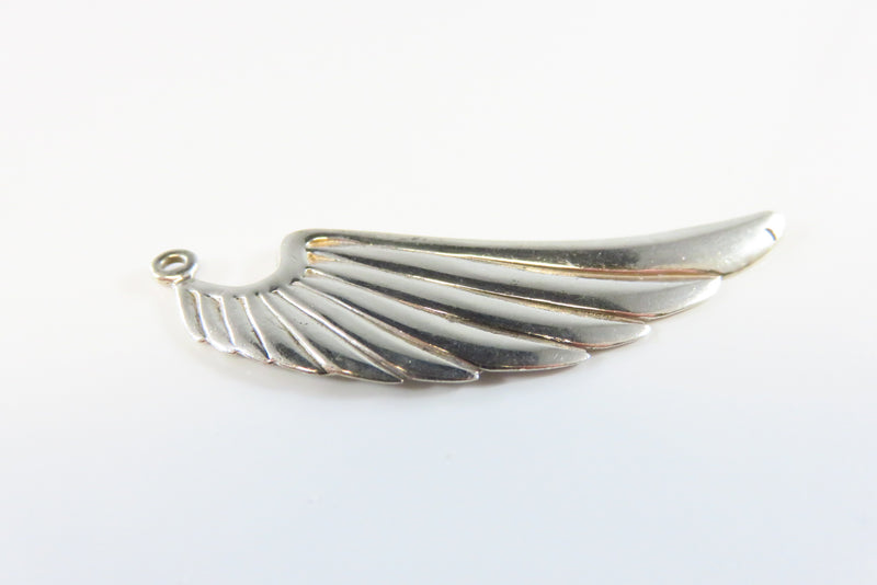 Sterling Silver Angel Wing Pendant Finding for Repurpose 2 1/4" wide