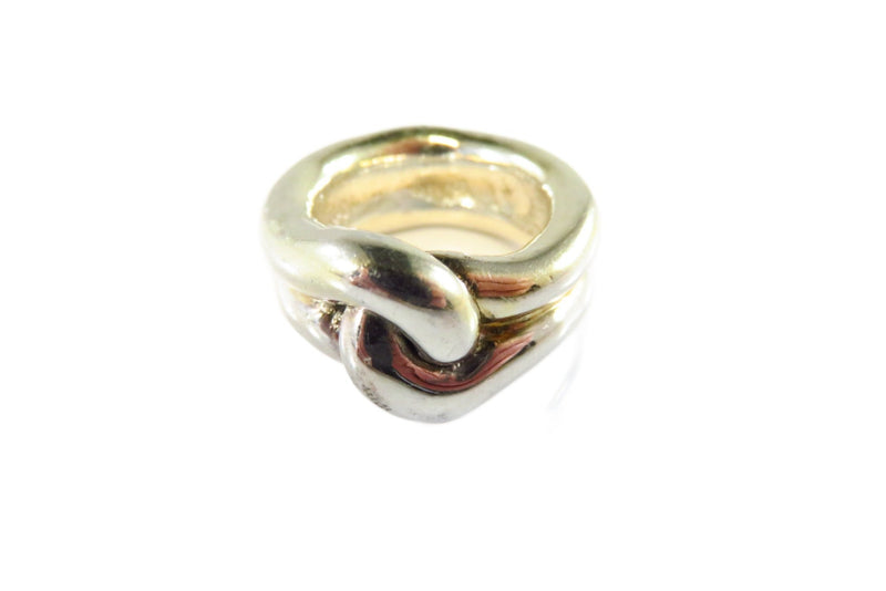 Sterling Silver Interlocking Rope Wide Tubular Band Ring Size 6 — Sterling Silver, Silver — front view