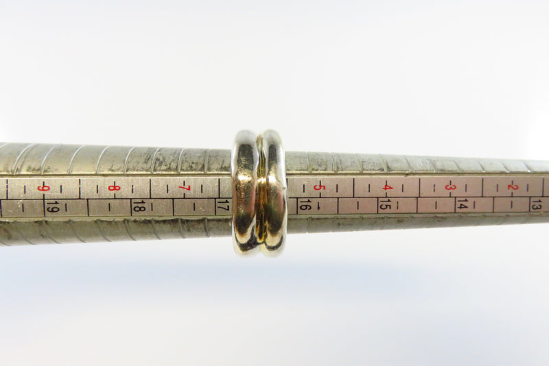 Sterling Silver Interlocking Rope Wide Tubular Band Ring Size 6