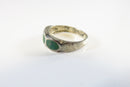 Southwestern Sterling Silver Green Inlay Band Ring Size 7
