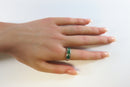 Southwestern Sterling Silver Green Inlay Band Ring Size 7 on hand