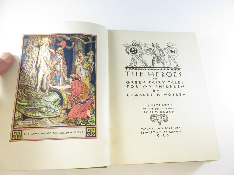 The Heroes Greek Fairy Tales Charles Kingsley Illustrated H.M. Brock Macmillan 1936