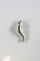 Pre-owned Sterling Silver Italian Horn Pendant or Charm 21mm High product image for Just Stuff I Sell, clear front view, neutral background, original listing photo, optimized descriptive alt text, centered composition variant 2