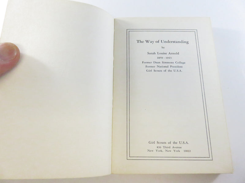 The Way of Understanding Sarah Louise Arnold Girl Scouts of the U.S.A. 1966 13th Impression