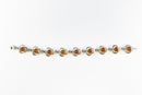 7 3/4" Modernist Sterling Silver Amber Cabochon Bracelet Lobster Clasp