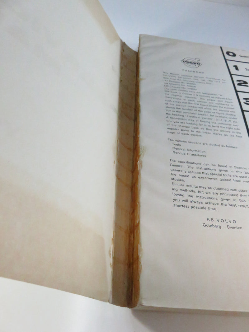 Volvo 140 Series Factory Service Manual 1974 TP 10867/1 (142/144/145)