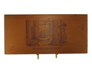 Vintage California Redwood Souvenir Tray Box with Divider Greetings from California — front view