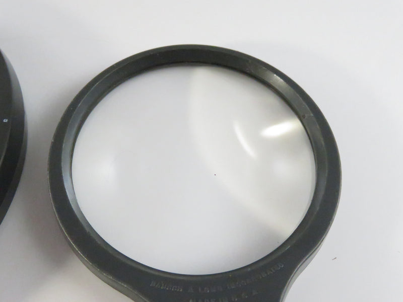 Bausch & Lomb USA Hand Magnifier Set (2) – 4" & 2 5/8" Lenses, Dark Gray Plastic