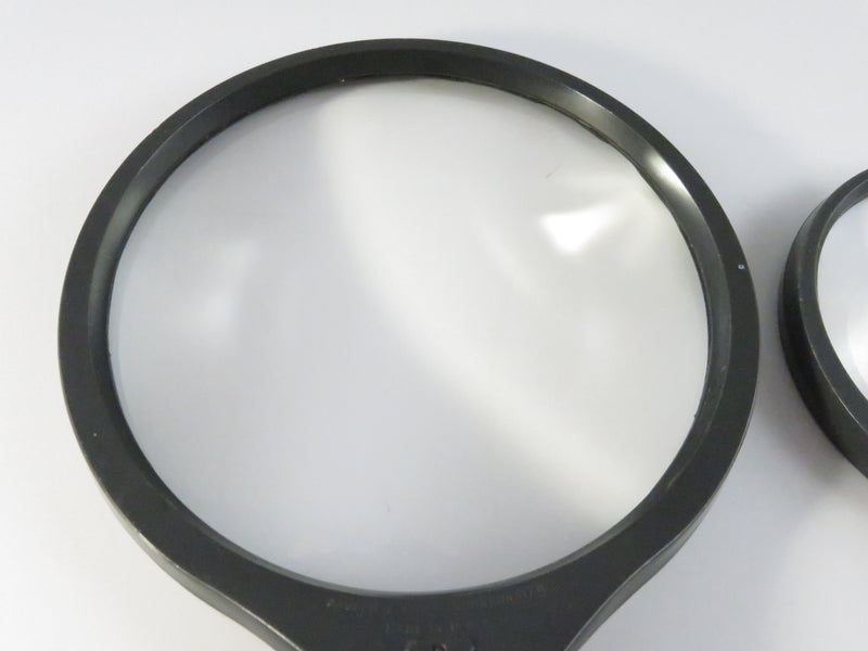 Bausch & Lomb USA Hand Magnifier Set (2) – 4" & 2 5/8" Lenses, Dark Gray Plastic