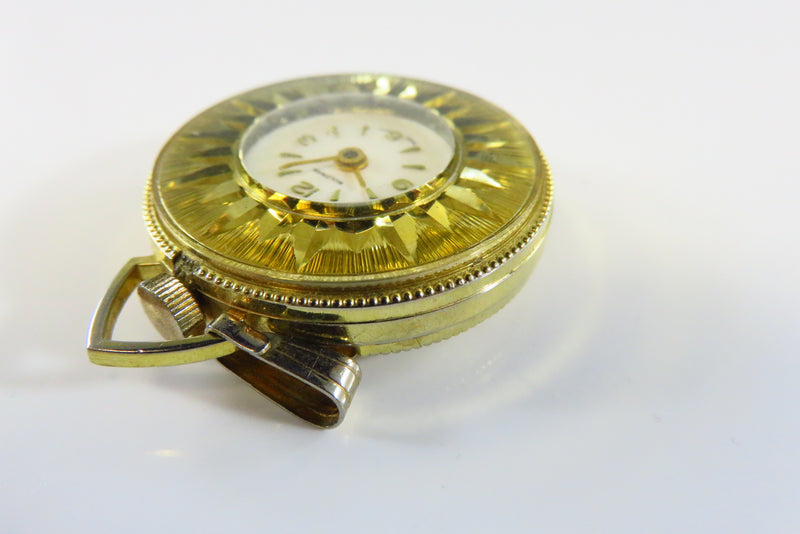 Woodman Pendant Watch Works for Parts or Repurpose 1 Jewel Swiss Unadjusted