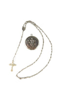 Virgin Mary Rosary Pendant Front Opening, Virgin Mary Pendant, Childs Rosary — Silver — front view