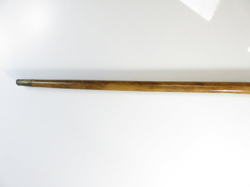 Antique Wood Crook-Handle Walking Cane ~ Wire Wrap Collar ~ 34¼″ Long