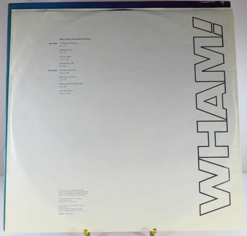 Wham! Music From the Edge of Heaven Columbia OC 40285 Pitman Pressing Vinyl Record Album dust cover