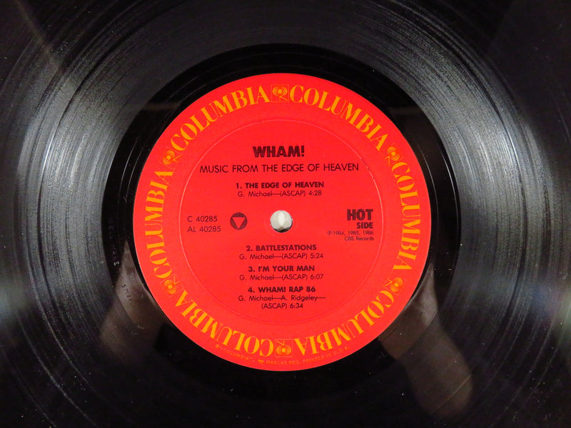 Wham! Music From the Edge of Heaven Columbia OC 40285 Pitman Pressing Vinyl Record Album front of record