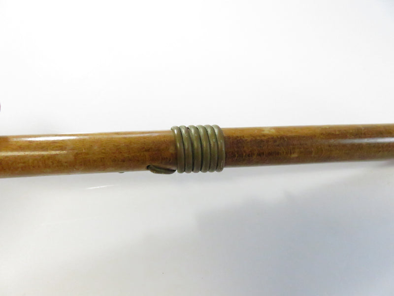 Antique Wood Crook-Handle Walking Cane ~ Wire Wrap Collar ~ 34¼″ Long