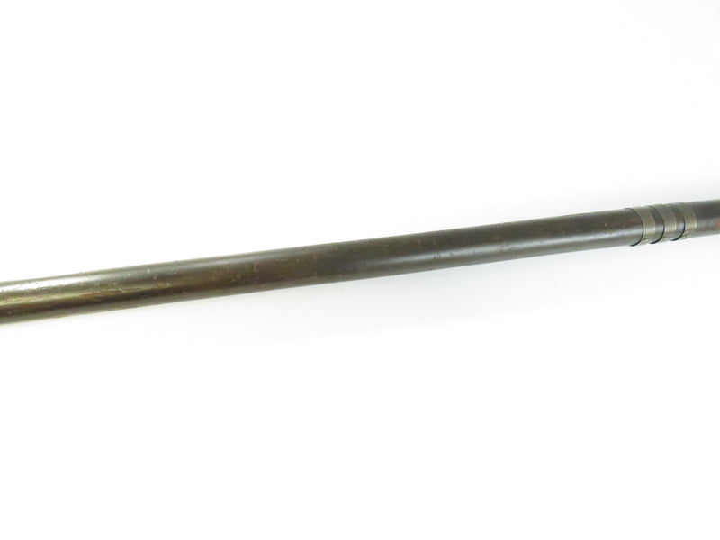 Antique Dark Wood Crook Cane ~ Sterling-Cigar Bands ~ 34¼″ Height