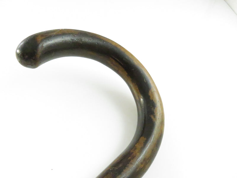 Antique Dark Wood Crook Cane ~ Sterling-Cigar Bands ~ 34¼″ Height