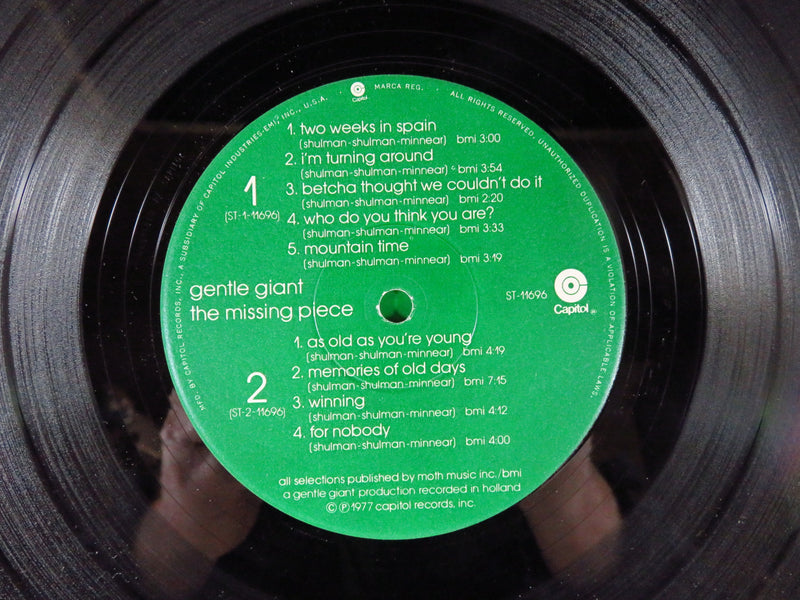 Gentle Giant The Missing Piece Capitol ST-11696 Winchester Vinyl Record Album front of record