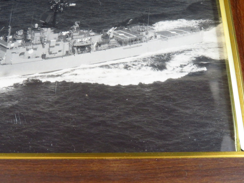 USS Biddle 8x10 Framed Photograph With Note on Change of Command Ceremony