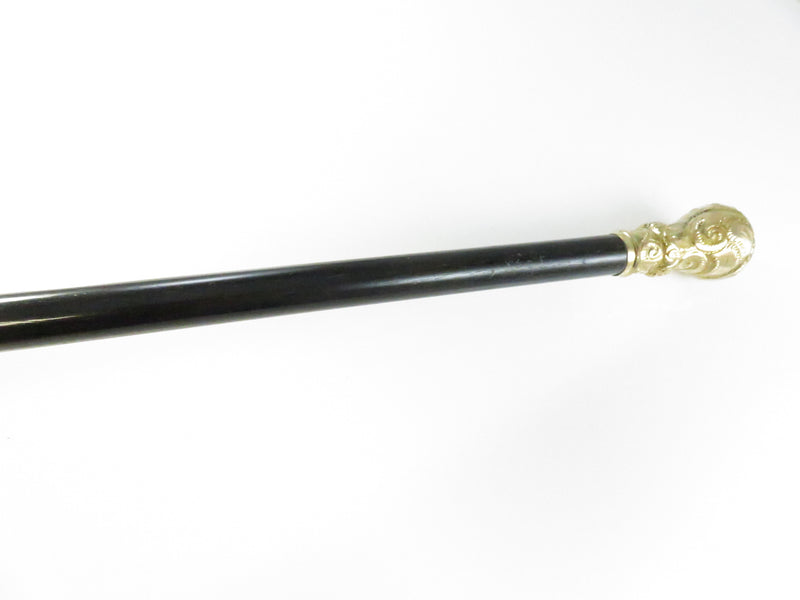 Victorian Gold-Tone Walking Cane with Ornate Knob Finial ~ Approx. 37 1/8" High