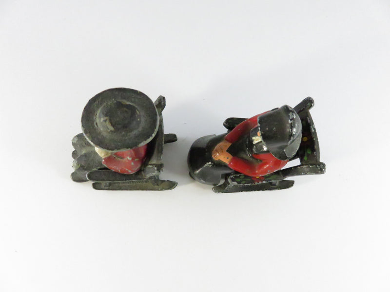 Metal Set Amish Couple Salt & Pepper Figurines in Rocking Chairs approx. 3"