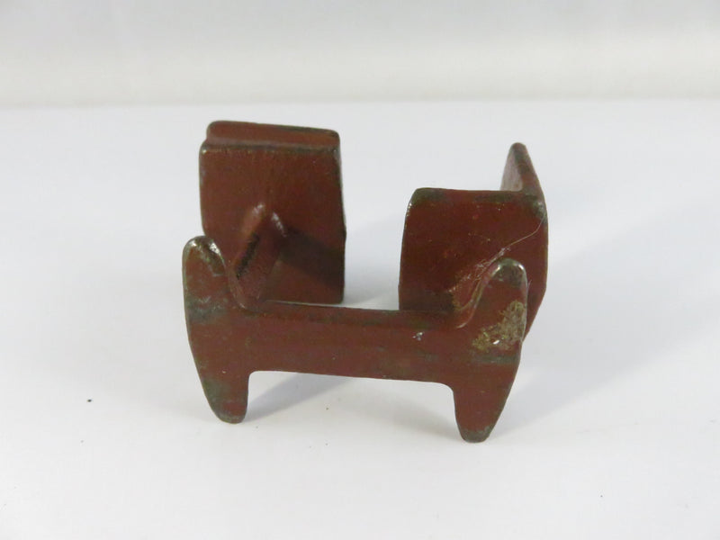 Vintage Cast Iron School Desk Figurine with Painted Book & Pencil, Brown