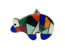 Vintage Fetish Bear Ring Zuni Signed D.B. Multi Stone Sterling Silver Size 11.75 — Jewelry & Watches:Vintage & Antique Jewelr