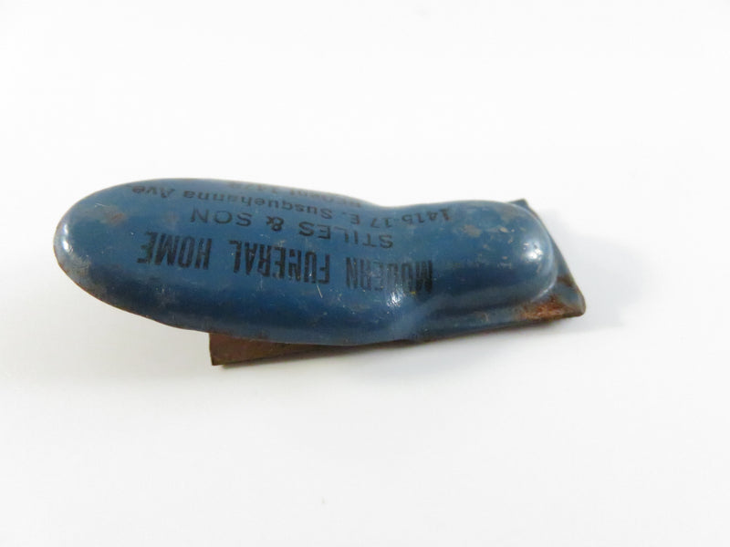 1940s Modern Funeral Home Stiles & Son Advertising Clicker – Rust & Paint Loss