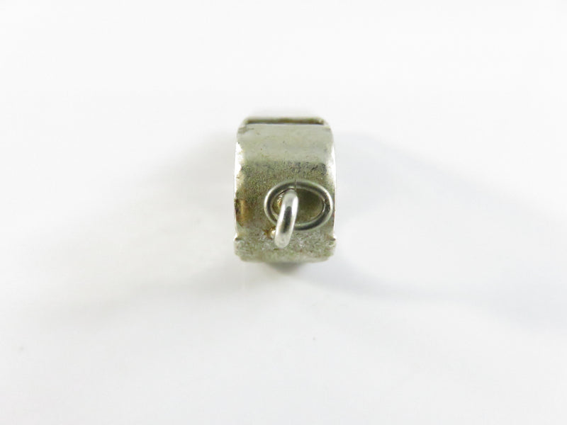 Vintage Hong Kong Silver-Tone Whistle Pendant Charm (Base Metal, 7/8″)