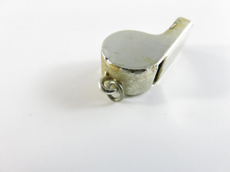 Vintage Hong Kong Silver-Tone Whistle Pendant Charm (Base Metal, 7/8″)